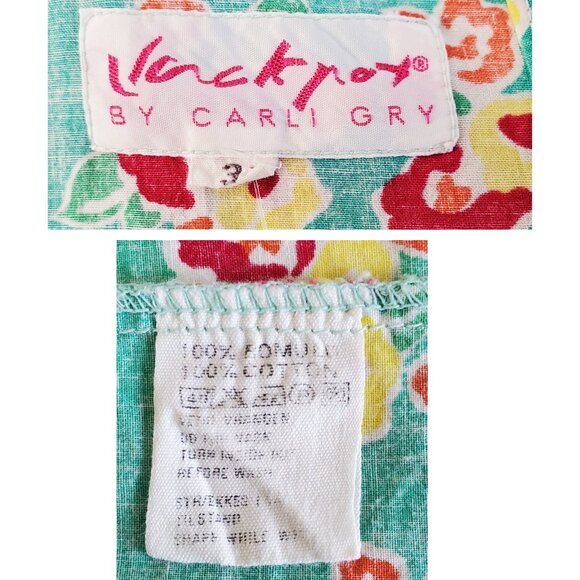 JACKPOT by Carli Gry Womens Vintage 90s does 50s Retro Floral Jade Midi M/L - Picture 4 of 13